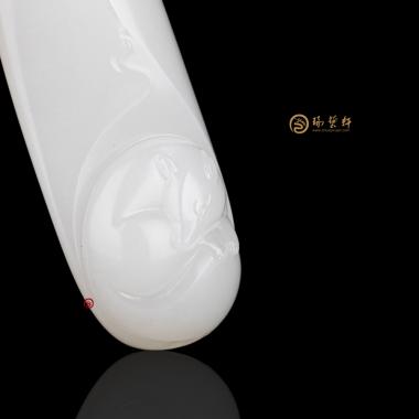 【琢藝軒】新疆和田黃皮羊脂白玉籽玉掛件 狐仙 24克