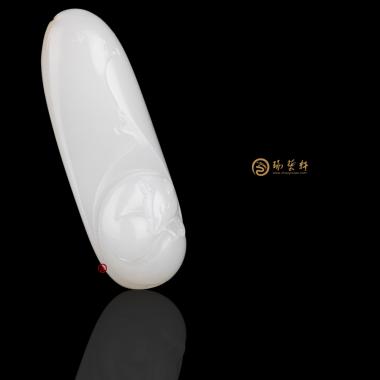 【琢藝軒】新疆和田黃皮羊脂白玉籽玉掛件 狐仙 24克