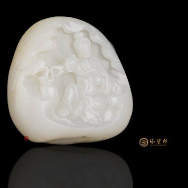 【琢藝軒】新疆和田白皮一級(jí)白籽玉擺件 觀音 183克