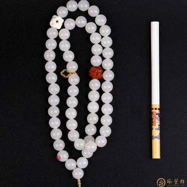 【琢藝軒】性疆和田羊脂白籽玉 多用鏈 51.7克