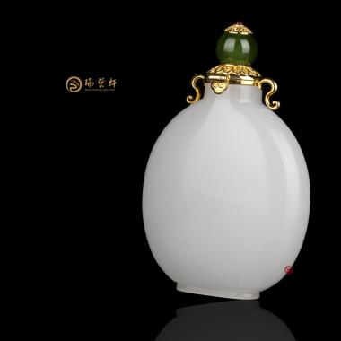 【琢藝軒】新疆和田羊脂白籽玉把件 鼻煙壺 42.8克